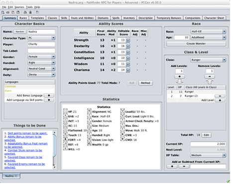 PCGen – d20 Character Creator